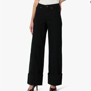 Amazon Essentials (Demi's Pick) Women's High-Rise Wide Leg Cuffed Jean - Black 6